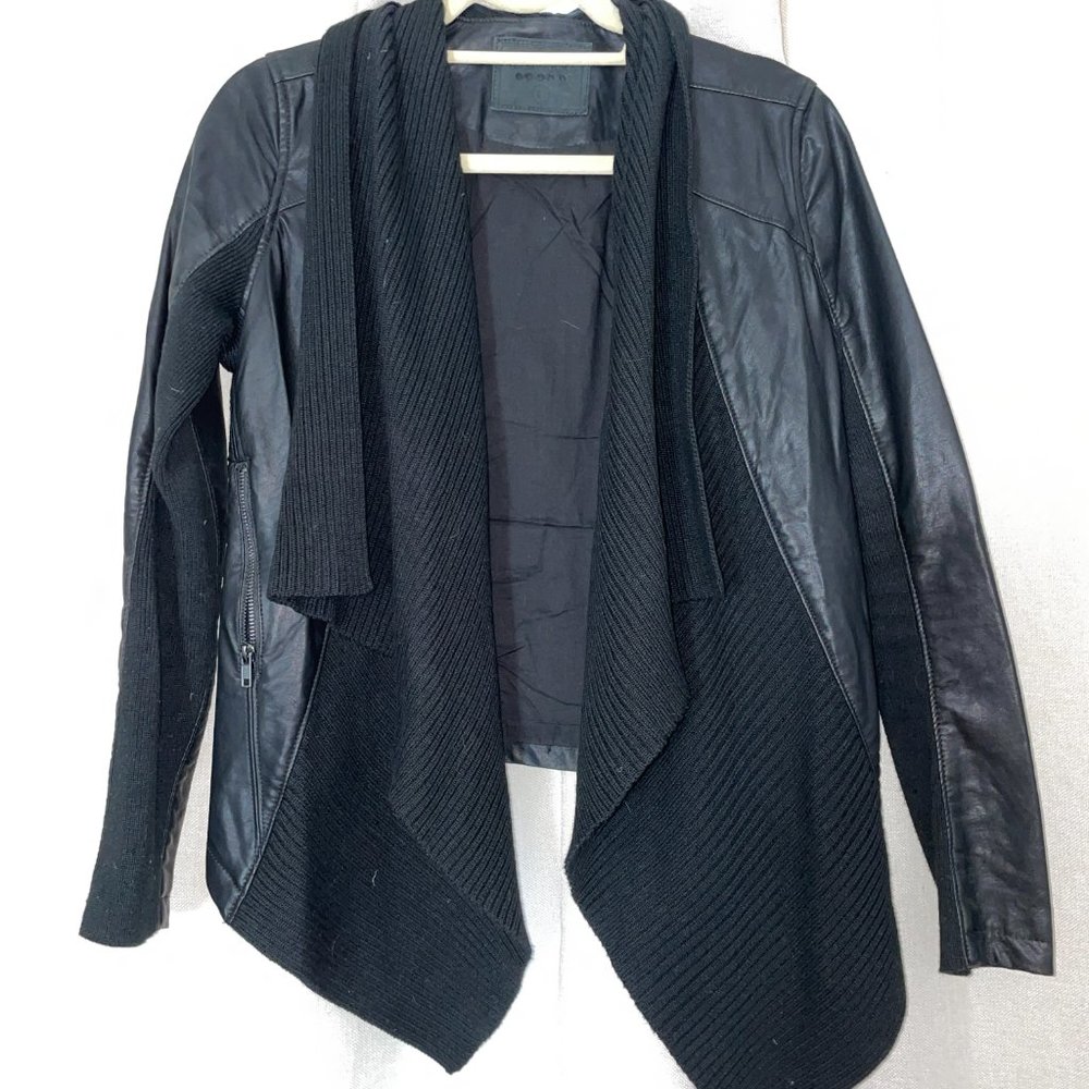 Vegan Leather Cardigan